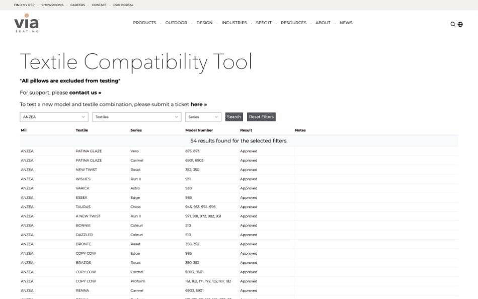textile compatability tool