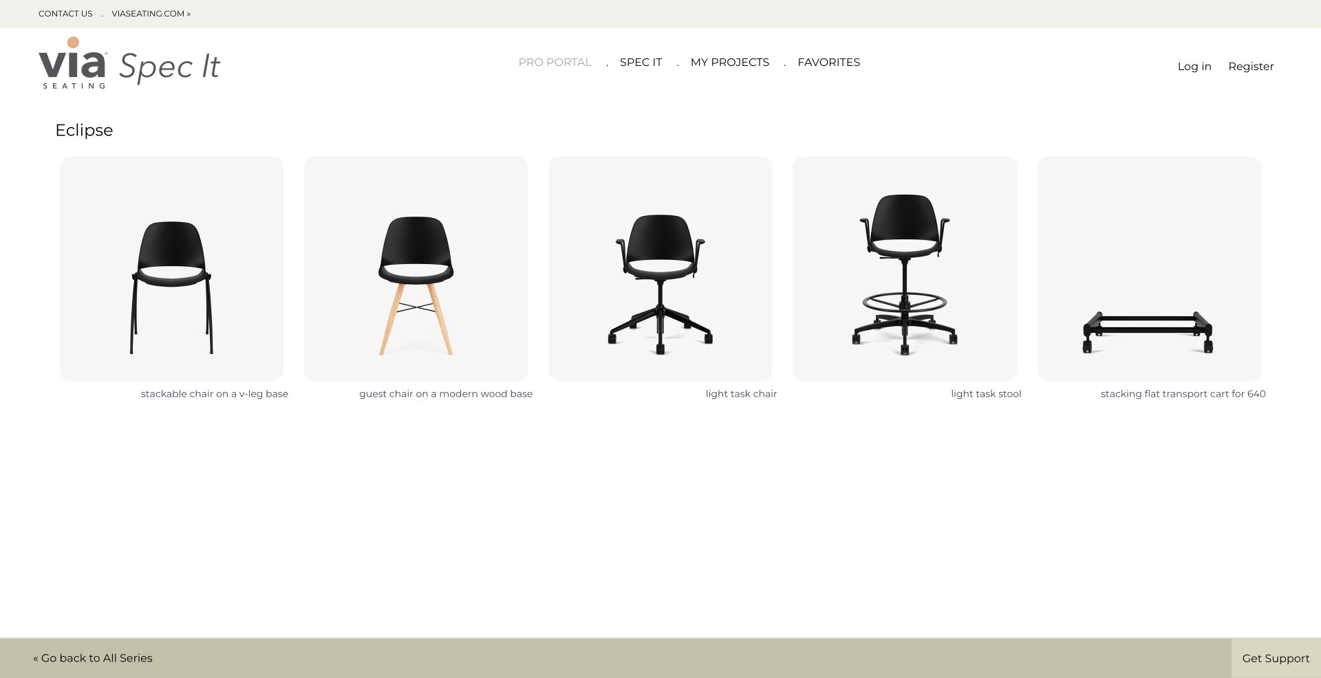 Spec It 3 Product Select Screen